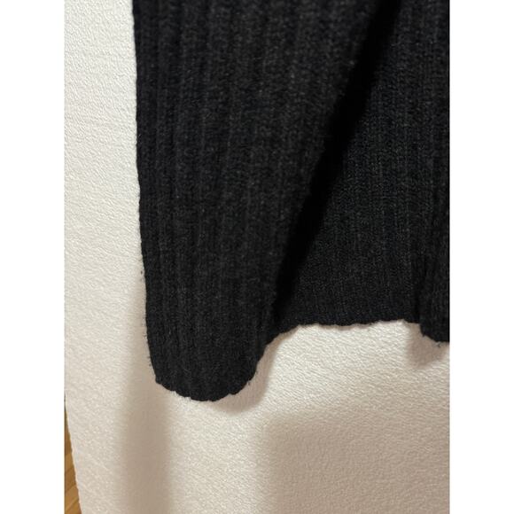 Nili Lotan Dark Grey Cashmere Open Front Asymmetrical Ribbed Sweater - Picture 5 of 9